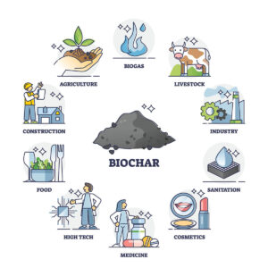 Il ciclo di produzione di biochar.
